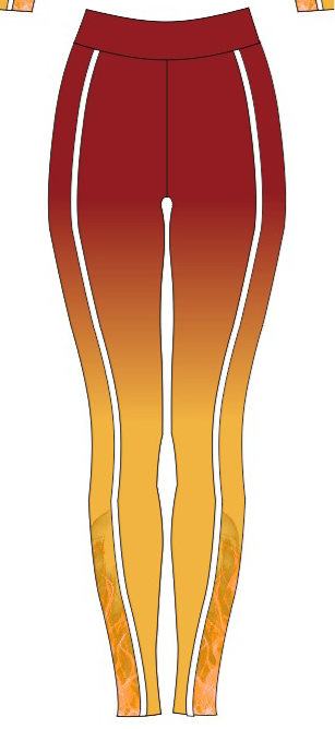 Maroon Fire Leggings