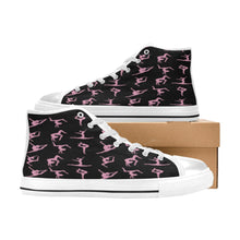 Load image into Gallery viewer, Black and Pink Gymnast Dancer High Top Shoes
